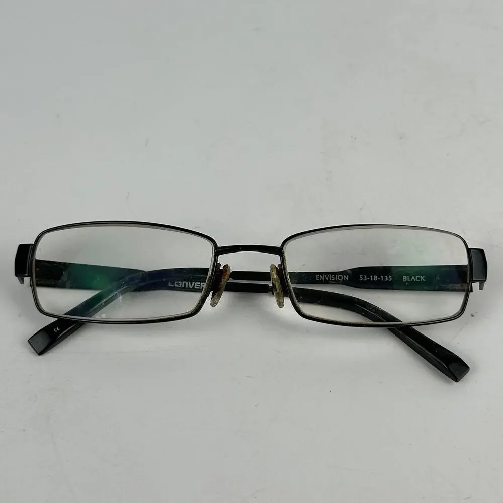 Converse Envision Eyeglasses Women's Black Plastic Round Full Rim‎ 53 18 135